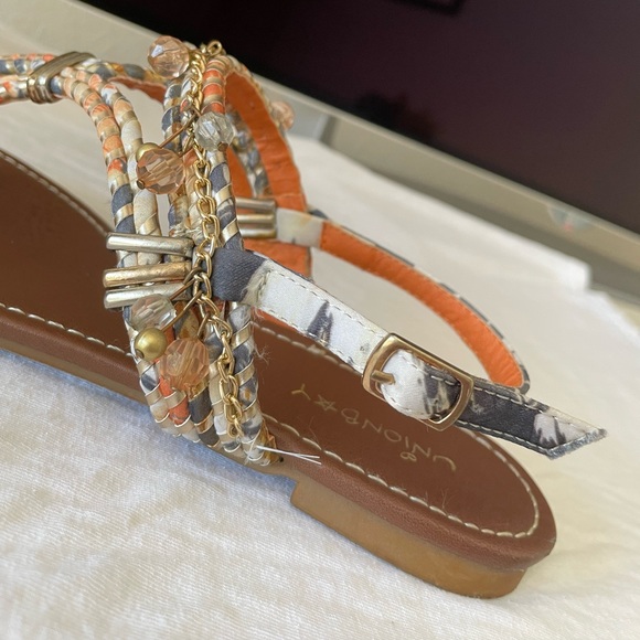 UNIONBAY Flat Sandal (Women), Orange/Grey/Cream, Size: 6 M US - Picture 14 of 16